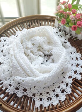 成品 三角花边披肩围巾两用  纯手工编织钩花 春秋冬季 休闲时尚