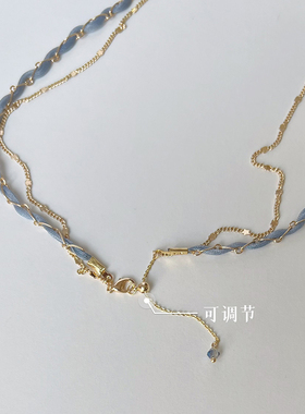 LaHabanagirl进口丝带双层锁骨链