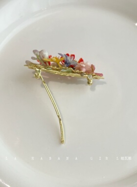 LaHabanagirl待到山花烂漫时春花灿烂立体感彩色花朵小清新发夹