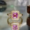 18K gold diamond inlaid natural unfired sapphire ring. The main stone is 1.05 carats. It is full of retro style.