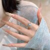 Hong Kong Jewelry Show Live Broadcast Natural Seawater 8-9mm True Multicolor Akoya Pearl Stretch Ring