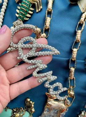 海外宴会水钻回流毛衣链古董首饰