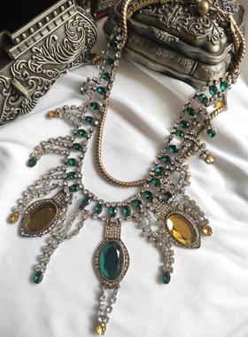 拜占庭西洋古董水晶多层宴会项链