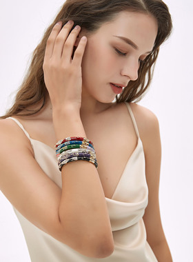 Desigual珐琅彩景泰蓝手镯女中国风细圈掐丝首饰复古风时尚礼物