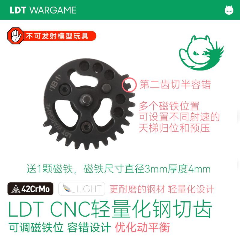 LDT 新品 镂空超轻钢切齿齿轮 42CrMo钢 超硬 （送定位磁铁） - 图1