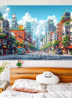 动漫风景海报治愈系清新贴画墙贴二次元卧室贴纸宿舍定制装饰画