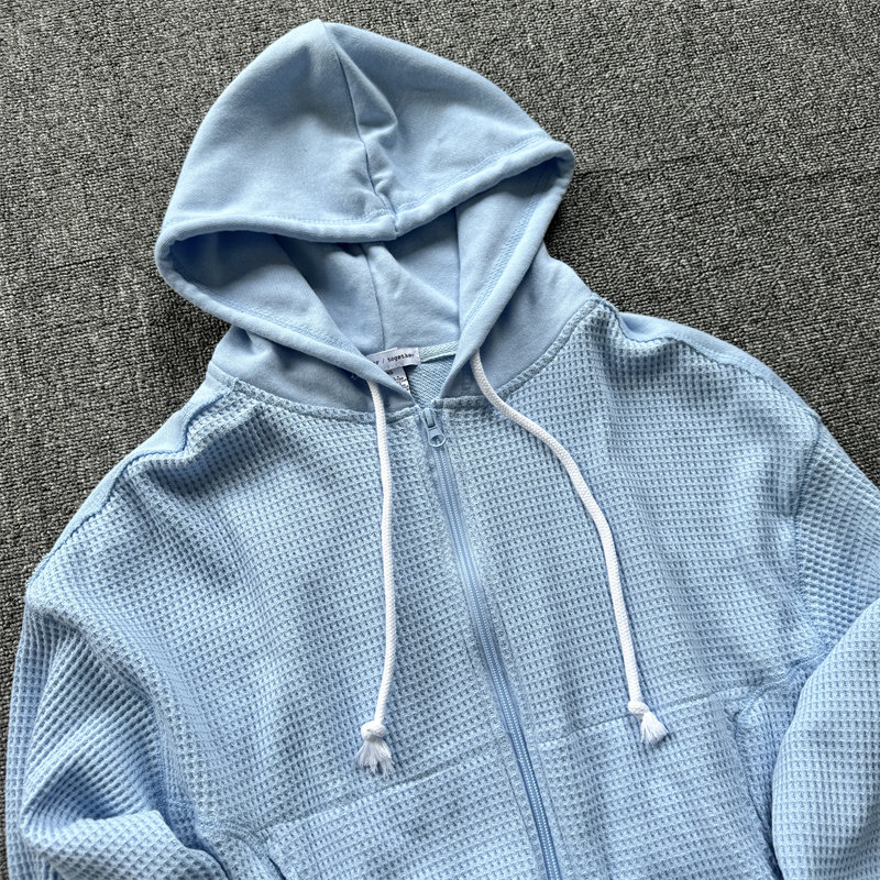 外贸尾货断码女款春夏季连帽外套休闲短裤拼接华夫格运动套装女款,淘宝优惠券,粉丝福利购,淘宝优惠卷