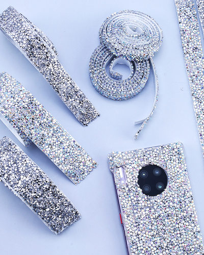 水钻diy材料碎钻汽车装饰自粘衣服钻石配饰话筒吹风机背胶手机壳 - 图1