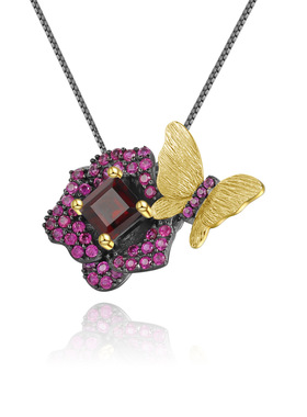 设计感S925银高颜值欧美复古vintage小众高级感纯银胸针项链吊坠