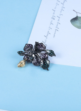 设计感高颜值S925银欧美复古vintage小众高级感纯银胸针项链吊坠