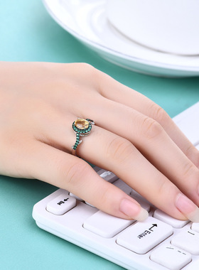 设计感S925银高颜值欧美复古风vintage小众古典轻奢纯银开口戒指