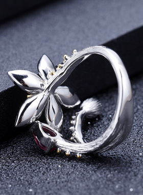 设计师款戒指纯银小众复古风欧美