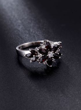 奢华时尚S925银设计感欧美气质小众复古风vintage高颜值纯银戒指