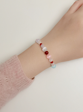 Juzitu桔子兔天然系列猫眼石手串