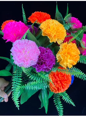 清明金丝菊花假花束墓地装饰花