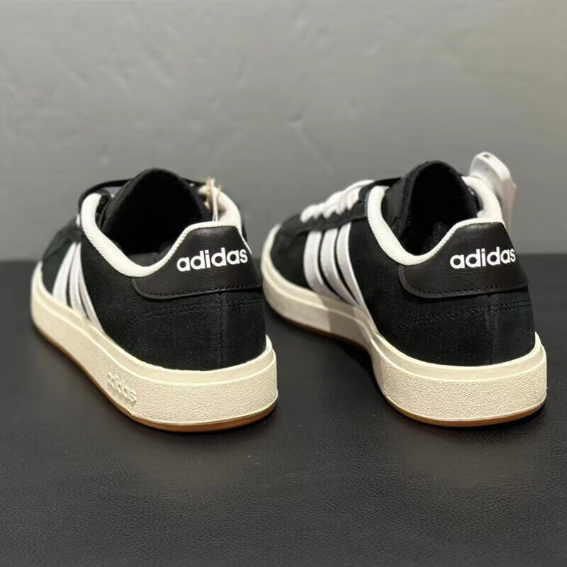 三叶草面包鞋复古女鞋休闲Adidas Campus 00S 黑白运动板鞋HQ8708 - 图2