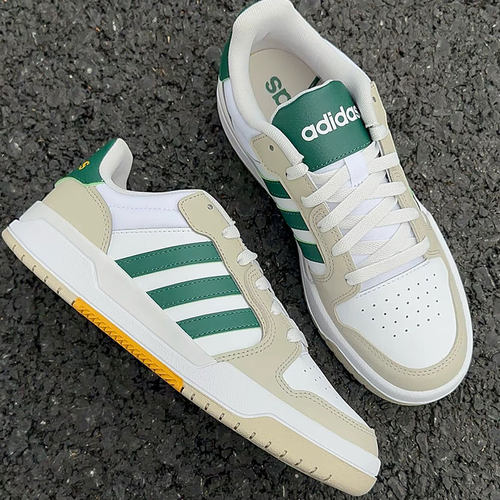 阿迪达斯男女鞋冬季新款透气皮面小白鞋复古篮球鞋情侣板鞋JR7980 - 图1