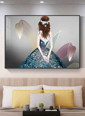 美女宾馆装饰画人物主卧轻奢风画
