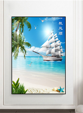 玄关走廊过道装饰画海景风景楼梯
