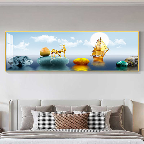 卧室床头装饰画轻奢北欧主卧房间挂画现代简约酒店宾馆温馨墙壁画 - 图0