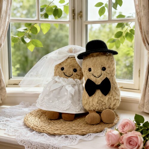 [仅衣服]趣味花生企鹅婚纱娃衣玩偶压床娃娃婚礼礼物着替jellycat - 图2