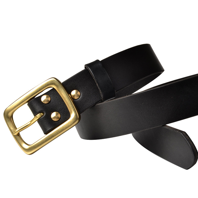 5.5加厚男士皮带头层牛皮美鞍革黄铜针扣皮带 针式真皮腰带裤腰带,淘宝优惠券,粉丝福利购,淘宝优惠卷