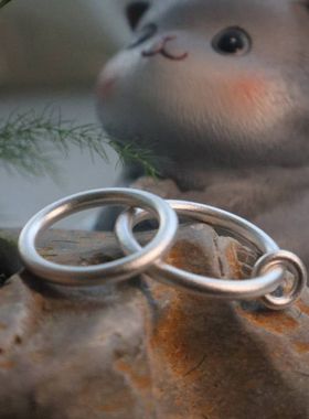 纯银简约手工戒指尺寸定制