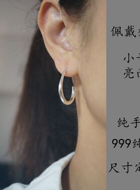 手工水滴999纯银百搭方便佩戴