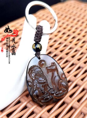 狮犬守珠吊坠聚财钥匙扣