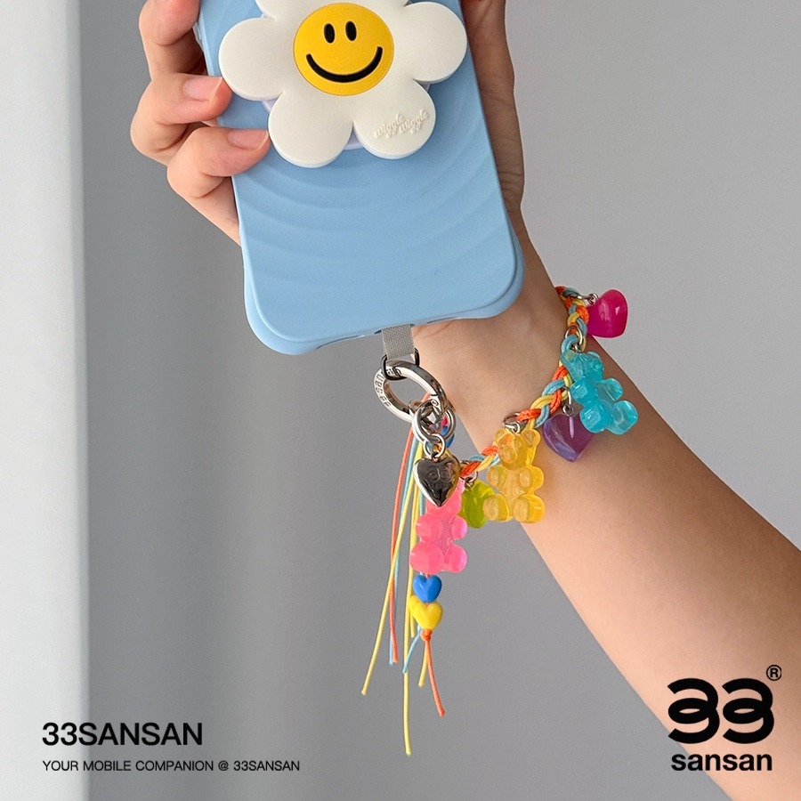 33SANSAN原创「小熊果汁糖」超可爱多巴胺时尚百搭缤纷多彩手机链 - 图0