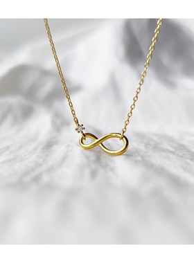 特价 正品925纯银无限爱8字吊坠项链气质小众设计交织爱心锁骨链