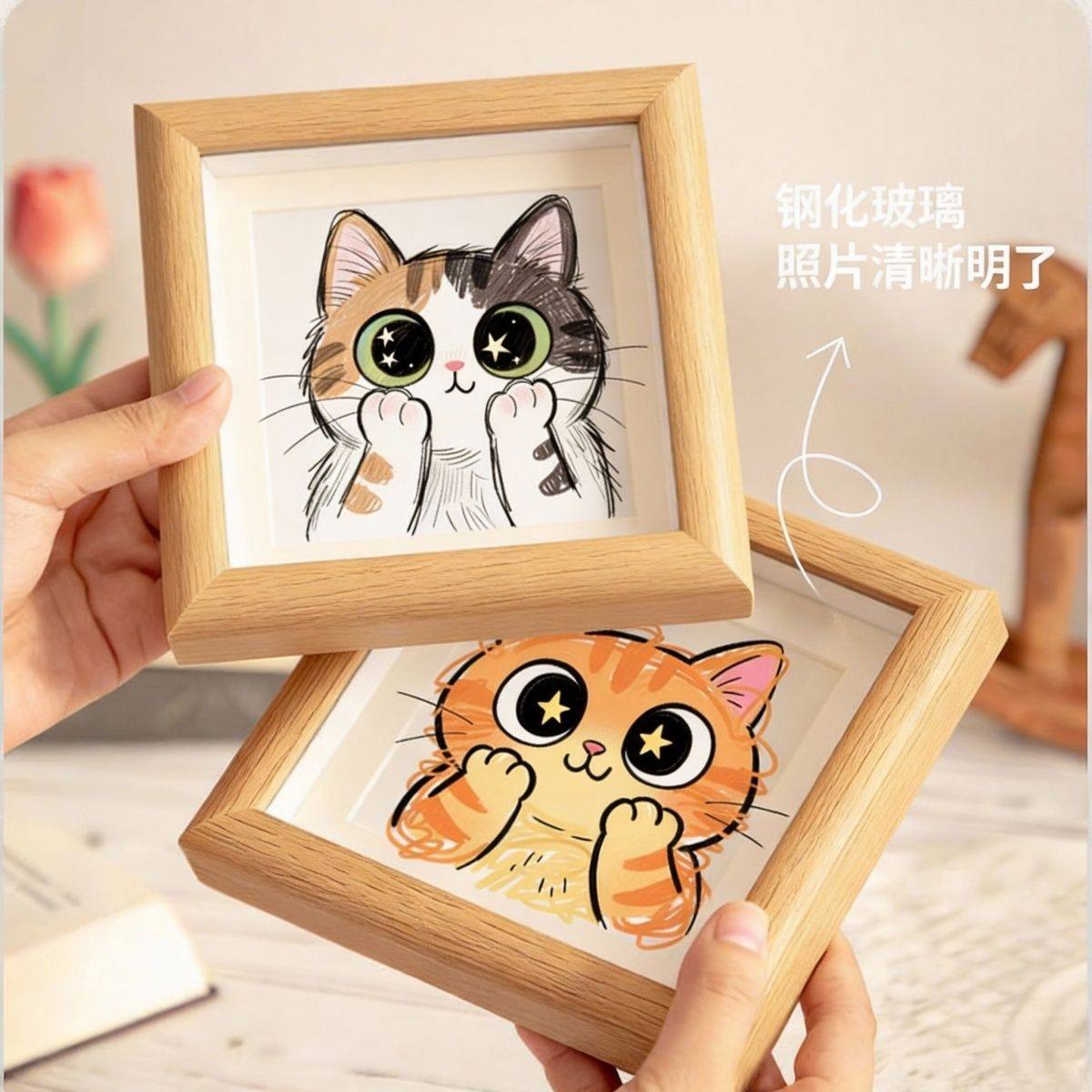 宠物定制画像彩铅画油画相框猫咪狗狗装饰画生日礼物过年伴手礼,淘宝优惠券,粉丝福利购,淘宝优惠卷