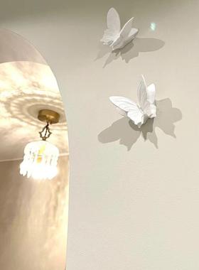 石膏3d立体仿真蝴蝶装饰客厅入户门口有趣的墙面装饰高级感