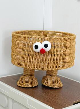 【新家的100个快递】钥匙收纳玄关摆件桌面客厅多功能藤编收纳筐