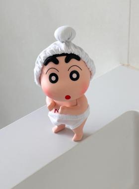 【浴室的100个快递】蜡笔小新摆件浴室洗澡搭子桌面手办潮玩装饰