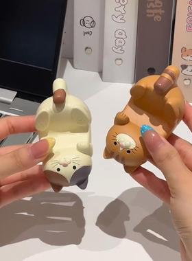 猫咪桌面摆件手机支架工位眼镜置物架办公室好物创意可爱客厅装饰