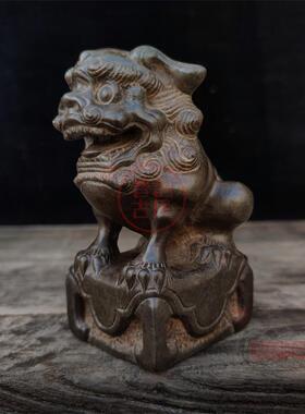 仿古天然青石材质狮子中式石雕