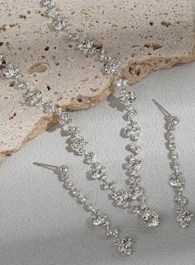 水钻水波链精致爪链夸张项项链