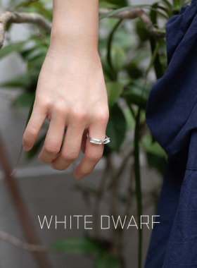 开口戒指白矮星925银原创设计女