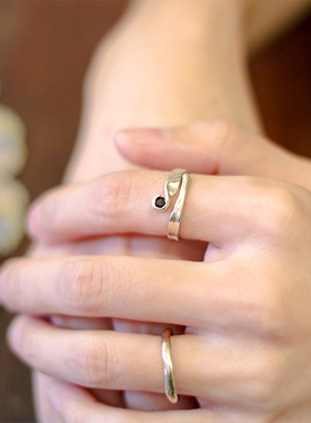 戒指925银原创设计师极简小众