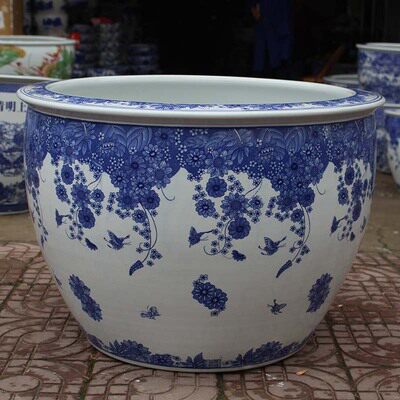 陶瓷鱼缸青花瓷1米特大水缸门海庭院室外金鱼瓷缸睡莲荷花乌龟缸 - 图3