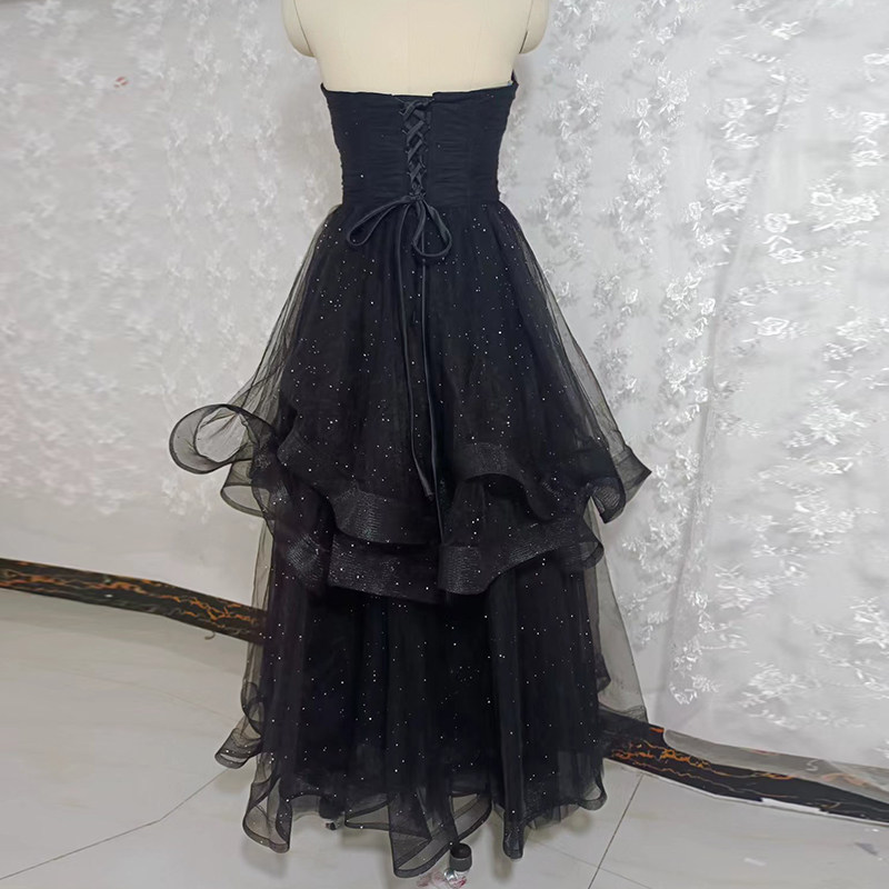 黑色裙女高端轻奢小众生日成人婚纱 碧颜礼服/晚装