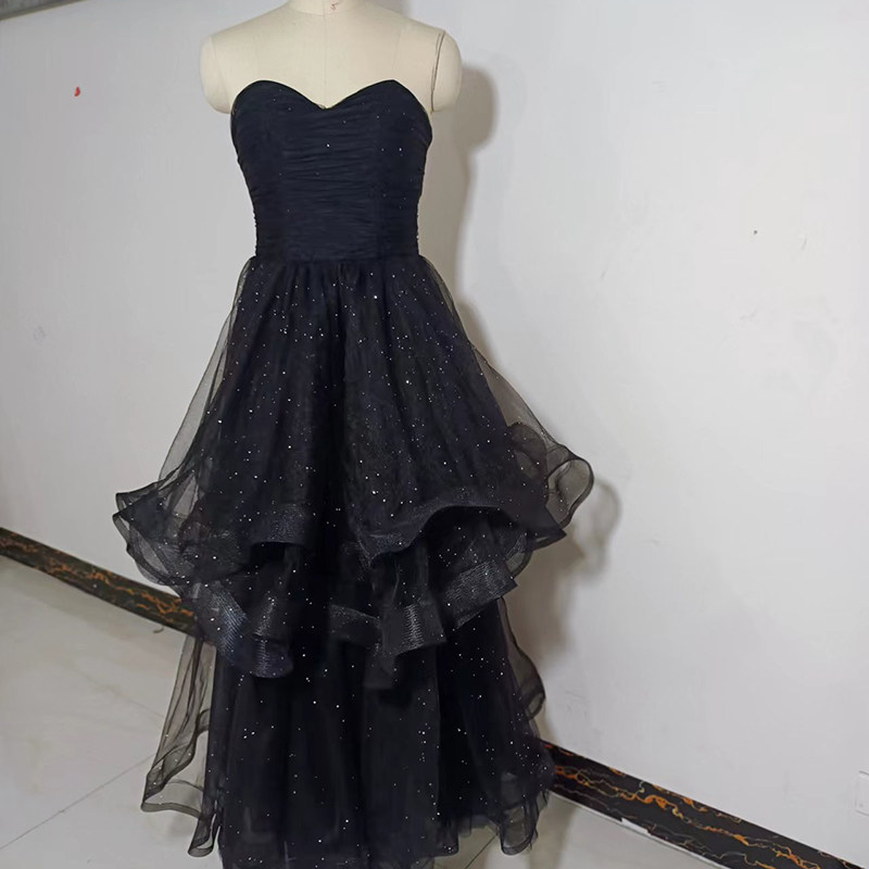 黑色裙女高端轻奢小众生日成人婚纱 碧颜礼服/晚装