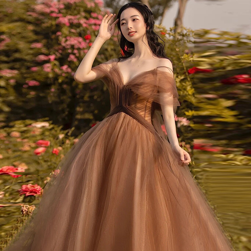 裙女2023新款轻奢小众高端生日婚纱 碧颜礼服/晚装