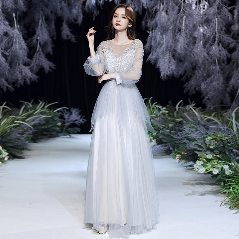 裙女2023新款高端轻奢小众法式婚纱 碧颜礼服/晚装