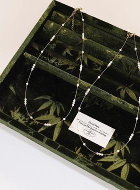 饰品 珍珠满天星手工定位新中式项链极细项圈 钛钢配件