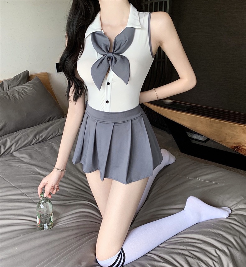 八了个八露背小胸cosplay清纯衬衫学生套装二次元七了个三iosgirl-图1