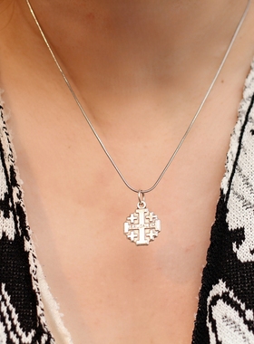 原创意大利人像玫瑰中古复古董开合玫瑰吊坠叠戴男女中性锁骨项链