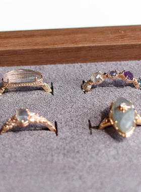 日系轻奢六月诞生辰石天然蓝光灰月光石925纯银镀金精致戒指女