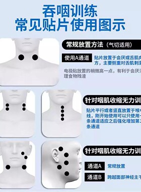 低频电脉冲吞咽健康训练器神经电刺激仪电极片中风面部家用电疗仪